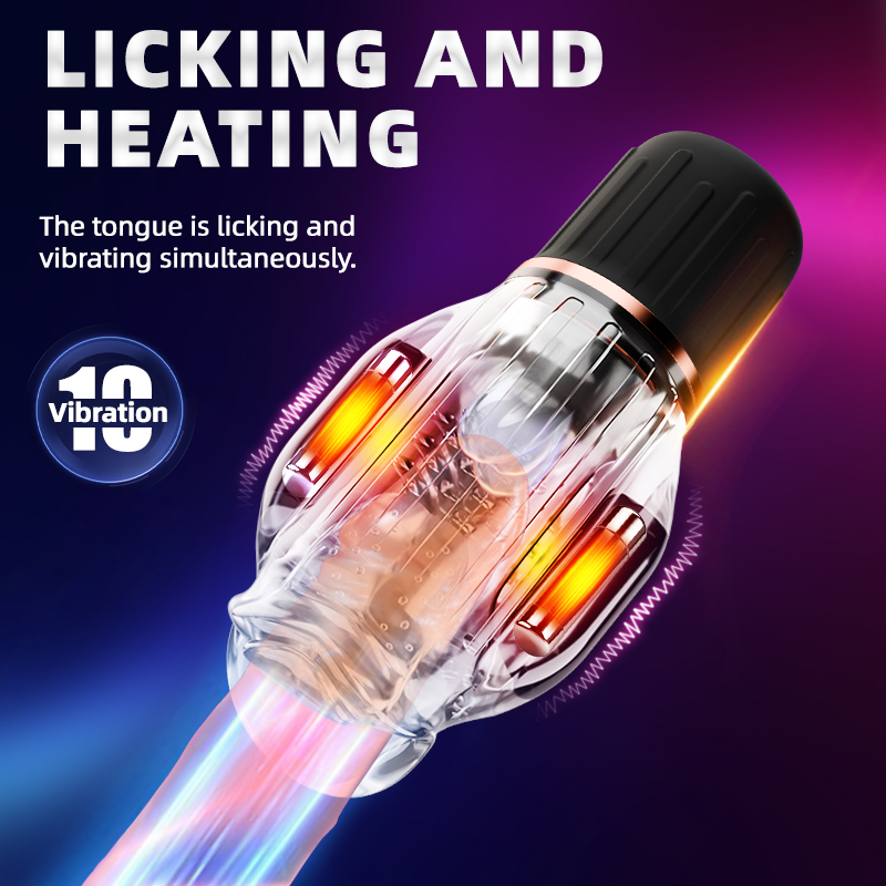 Men’s Licking Vibrating Heating Rechargeable Masturbator Sex Toy - 161 - Image 2